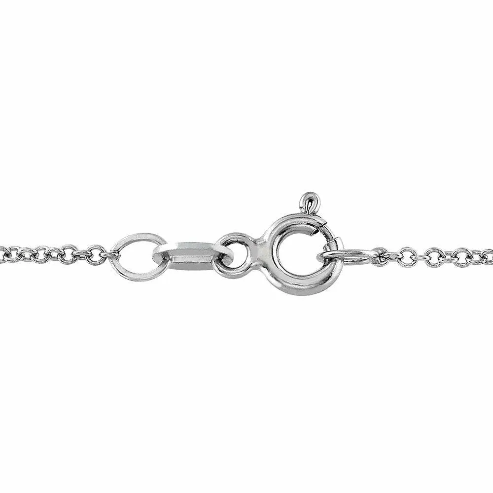 0.75 CTW Marquise Cut 14k White Gold Floating Solitaire Evil Eye Pendant 18"