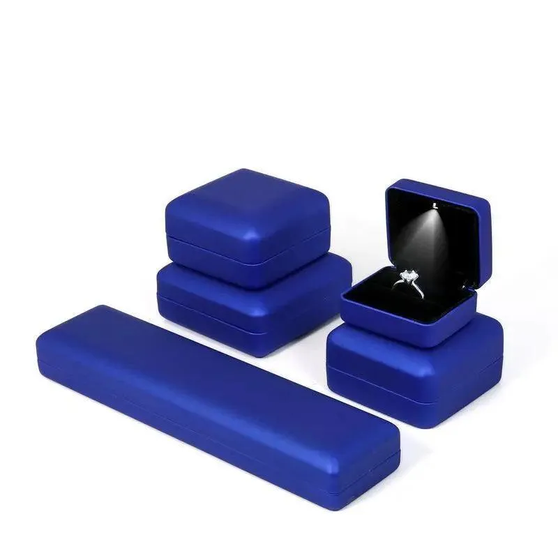 100PCs Jewelry Gift Leather LED Wedding Ring Boxes