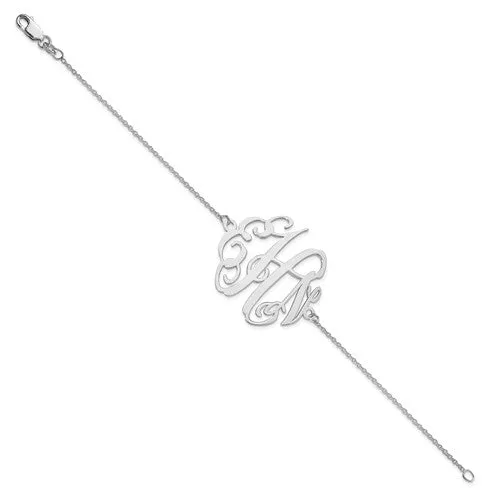 10K Yellow Gold Monogram Plate Bracelet