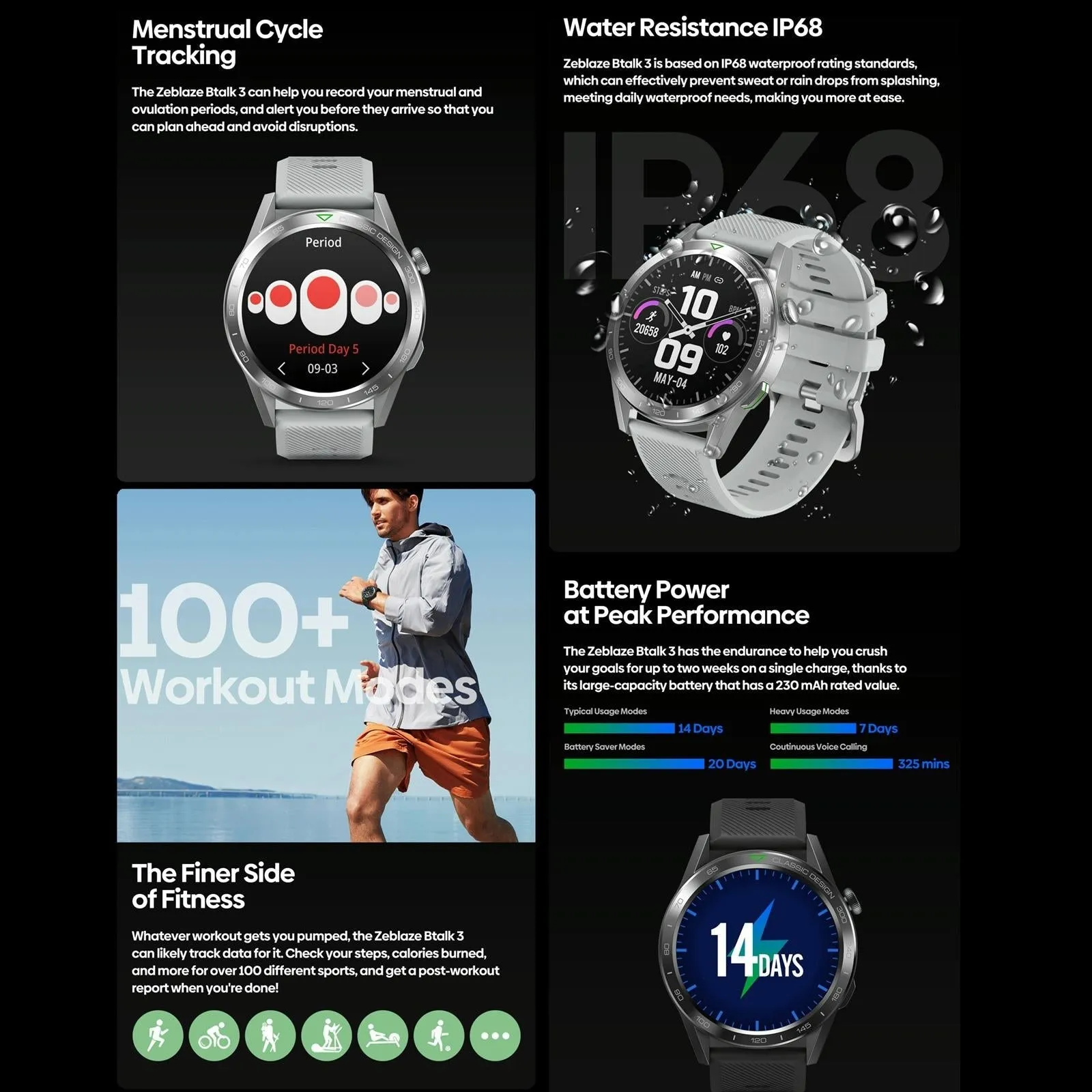 1.39 Inch Screen Voice Calling Smart Watch Support Heart Rate / Blood Pressure / Blood Oxygen