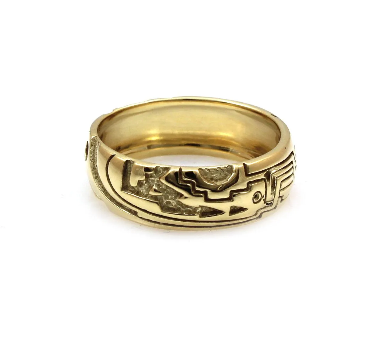 14k Gold Carved Ring