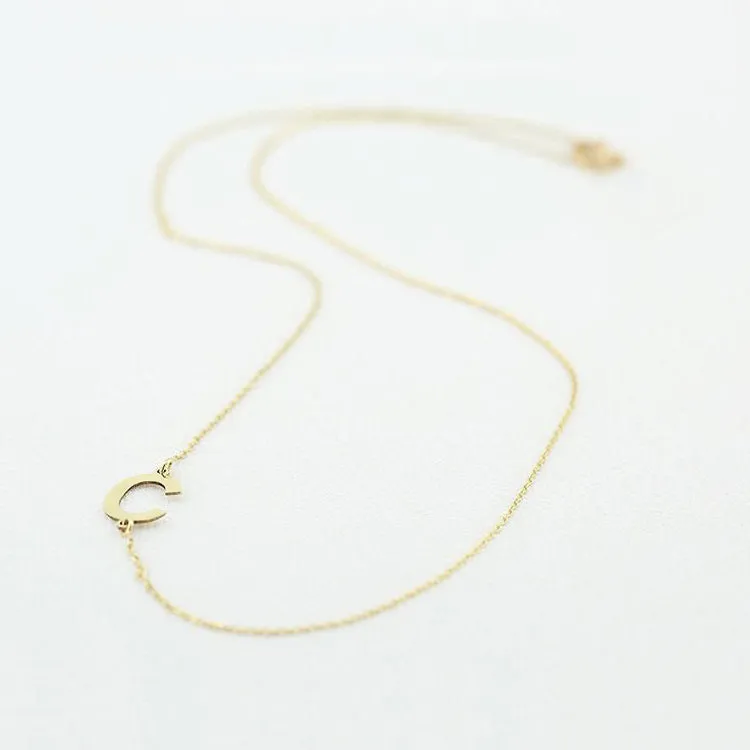 14k Gold Necklace with Initial Fine Jewelry