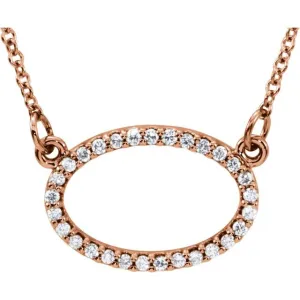 14K Rose Gold 1/8 CTW Natural Diamond 16" Necklace