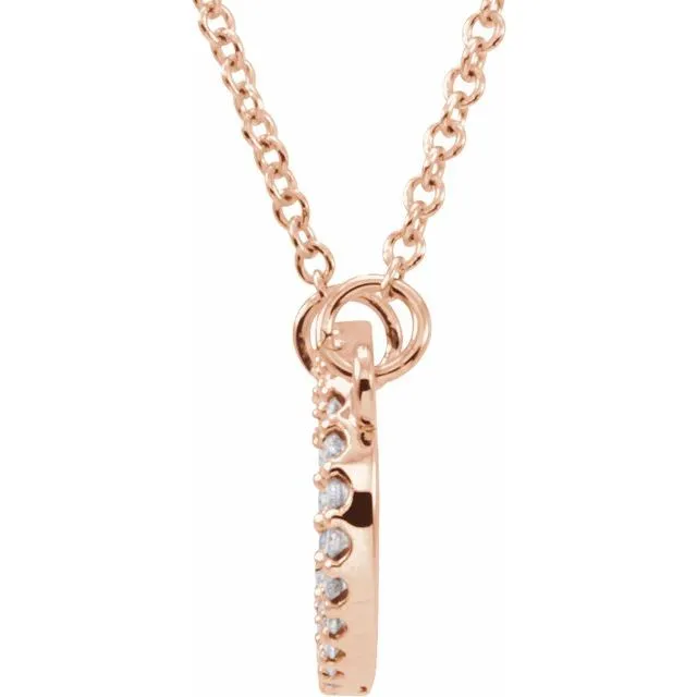 14K Rose Gold 1/8 CTW Natural Diamond 16" Necklace