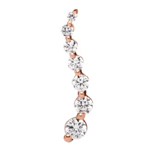 14K Solid Rose Gold Pendant Only | Round Cut Cubic Zirconia "Journey" 7-Stone | .48 CTW