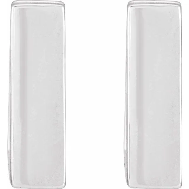 14K White Gold 10 mm Square Hoop Huggie Earrings