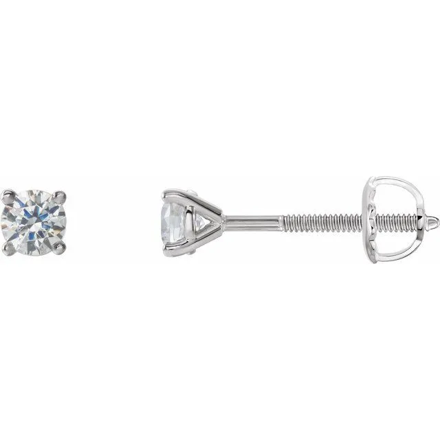 14K White Gold 1/5 CTW Natural Diamond Cocktail-Style Threaded Post Earrings