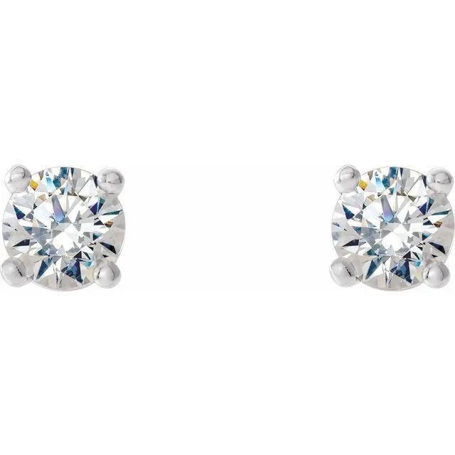 14K White Gold 1/5 CTW Natural Diamond Cocktail-Style Threaded Post Earrings