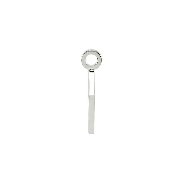 14K White Gold 28x21 mm Peace Sign Pendant