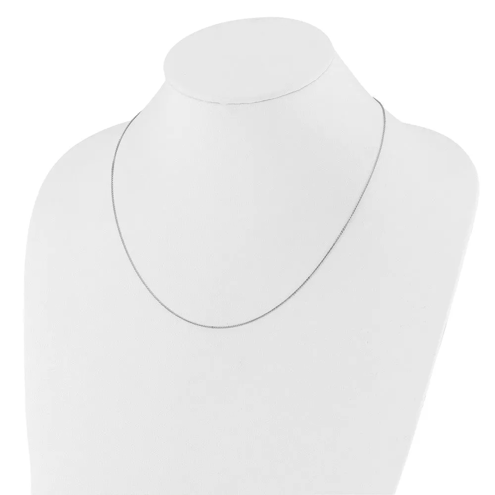 14K White Gold Adjustable 1.2mm Flat Cable Chain