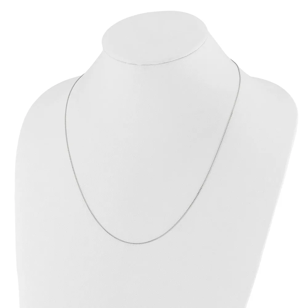 14K White Gold Adjustable 1.2mm Flat Cable Chain