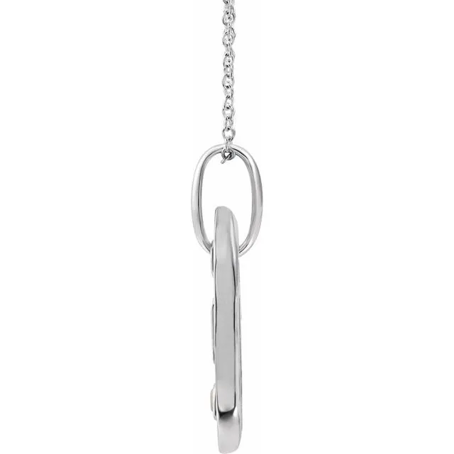 14K White Gold Initial L .05 CT Natural Diamond 16-18" Necklace
