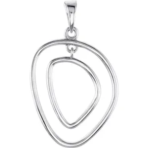 14K White Gold Open Silhouette Pendant