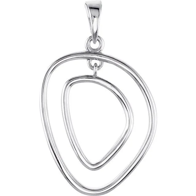 14K White Gold Open Silhouette Pendant