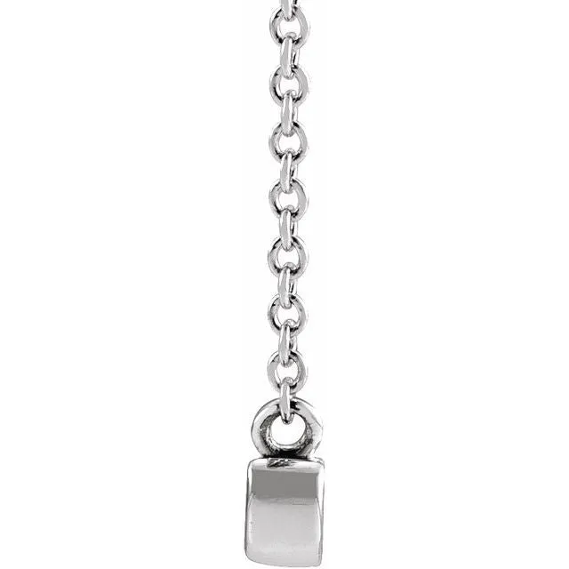 14K White Gold Petite Mama Script 18" Necklace