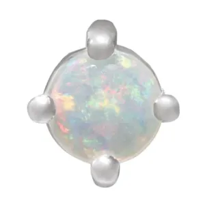 14K White Gold White Gold Opal Cabochon Pendant