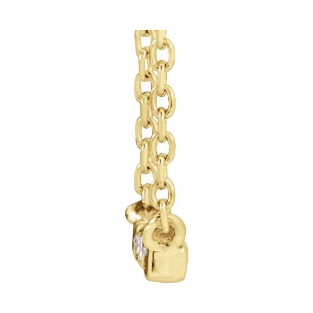 14K Yellow Gold .03 CTW Natural Diamond French-Set Bar 18" Necklace