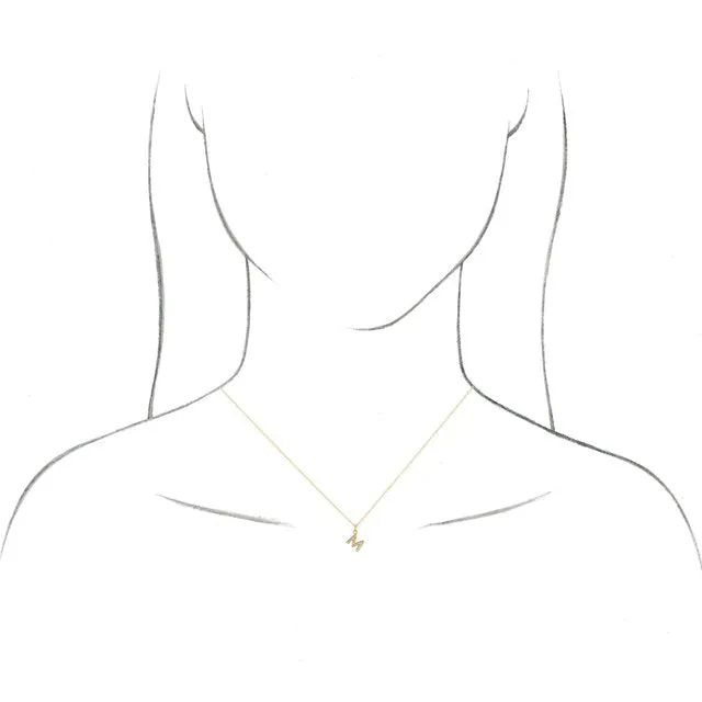14K Yellow Gold .04 CTW Natural Diamond Petite Initial P 16-18" Necklace