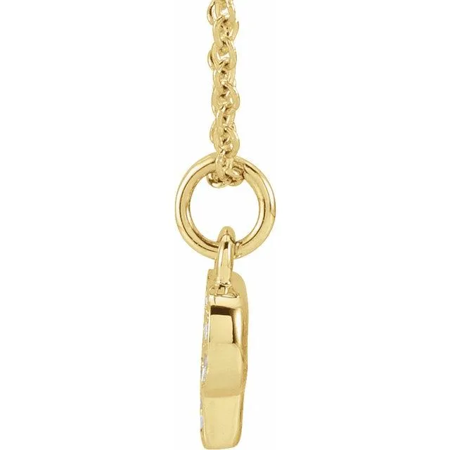 14K Yellow Gold .04 CTW Natural Diamond Petite Initial P 16-18" Necklace