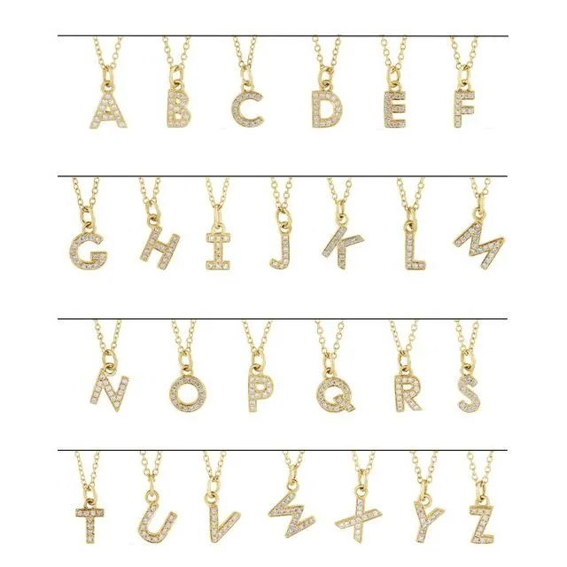 14K Yellow Gold .045 CTW Natural Diamond Petite Initial K 16-18" Necklace