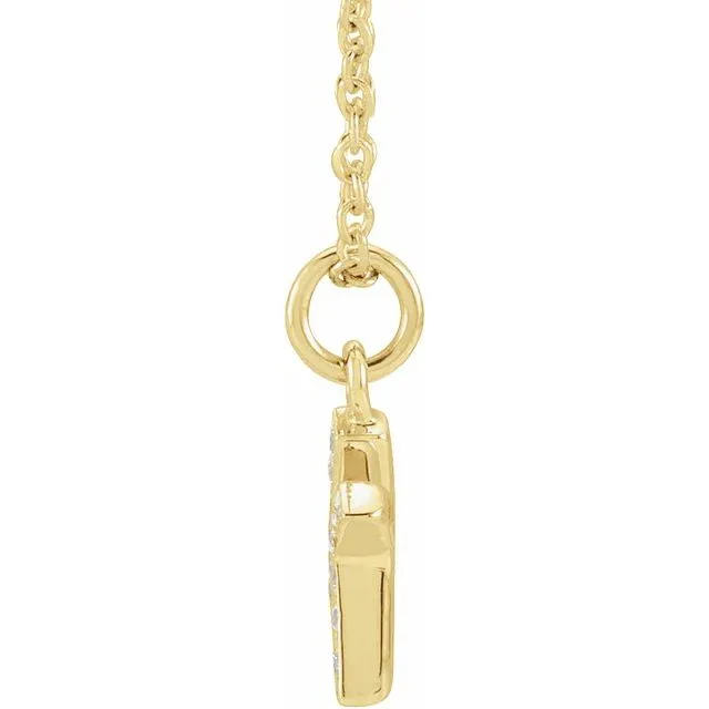 14K Yellow Gold .045 CTW Natural Diamond Petite Initial K 16-18" Necklace