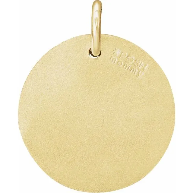 14K Yellow Gold 1/10 CTW Natural Diamond Initial P Pendant