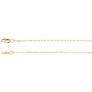 14K Yellow Gold 1.2 mm Flat Cable 7" Cable