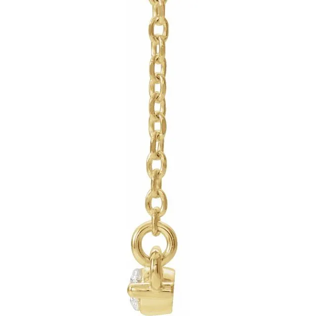 14K Yellow Gold 1/4 CTW Lab-Grown Diamond Bar 18" Necklace
