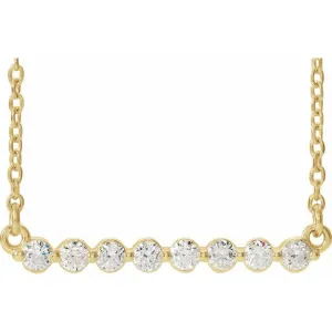14K Yellow Gold 1/4 CTW Lab-Grown Diamond Bar 18" Necklace