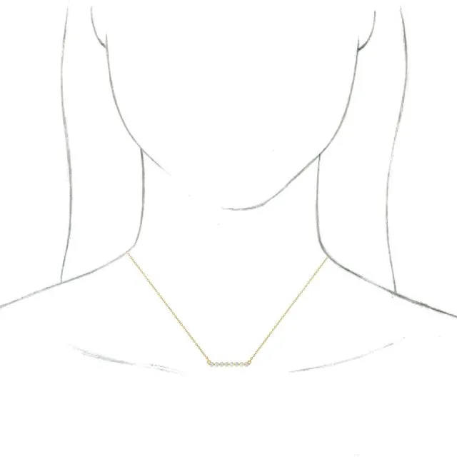 14K Yellow Gold 1/4 CTW Lab-Grown Diamond Bar 18" Necklace