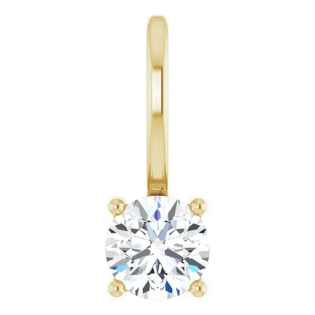 14K Yellow Gold 1/4 CTW Natural Diamond Solitaire  Charm/Pendant