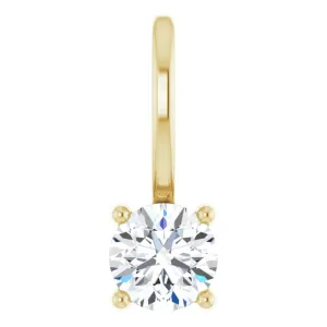 14K Yellow Gold 1/4 CTW Natural Diamond Solitaire  Charm/Pendant