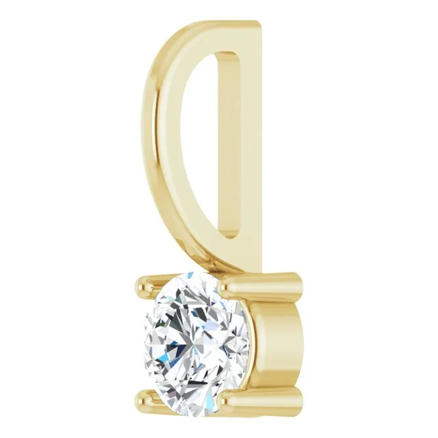 14K Yellow Gold 1/4 CTW Natural Diamond Solitaire  Charm/Pendant
