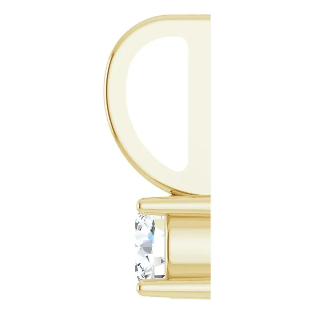 14K Yellow Gold 1/4 CTW Natural Diamond Solitaire  Charm/Pendant
