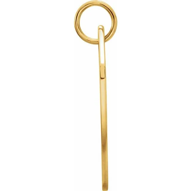 14K Yellow Gold 22.4x14.1 mm Shield Pendant