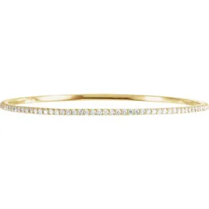 14K Yellow Gold 3 CTW Lab-Grown Diamond Stackable Bangle 8" Bracelet