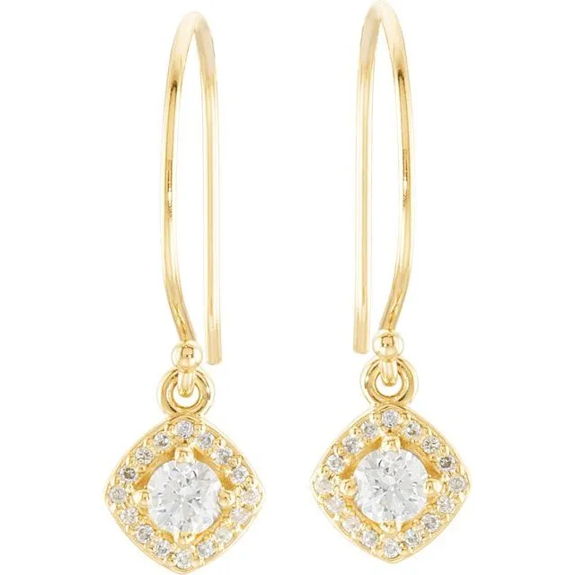 14K Yellow Gold 3/8 CTW Natural Diamond Earrings
