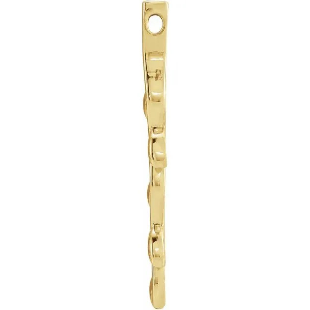 14K Yellow Gold Family Vertical Bar Pendant