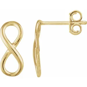 14K Yellow Gold Infinity-Inspired Earrings