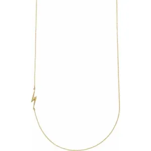 14K Yellow Gold Lightning Bolt 18" Necklace