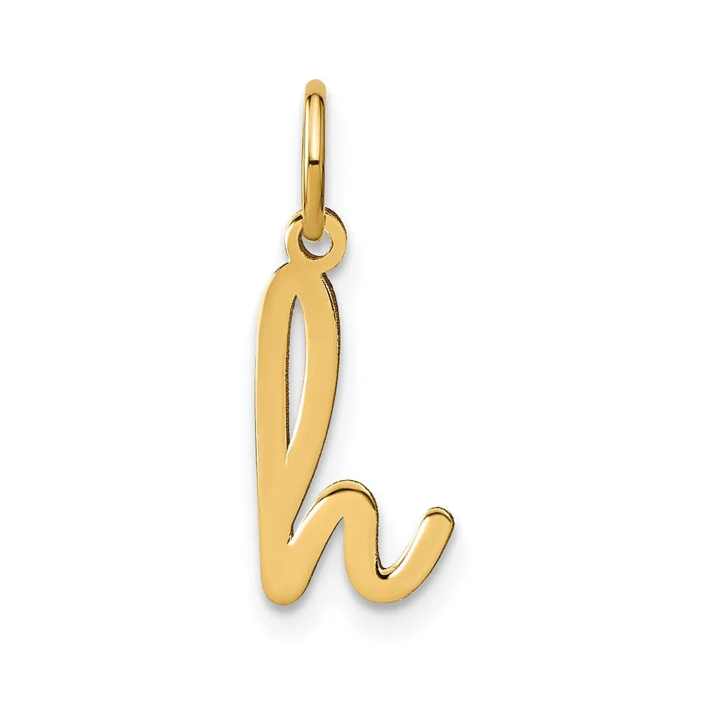 14k Yellow Gold Lower case Letter H Initial Charm