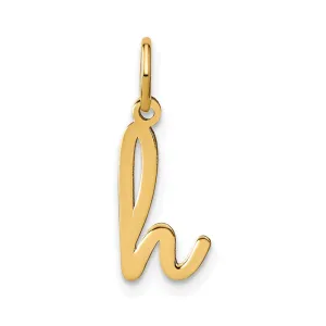 14k Yellow Gold Lower case Letter H Initial Charm