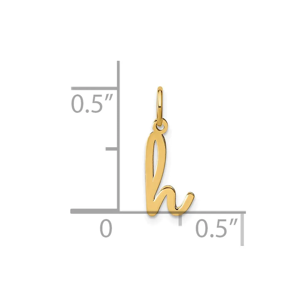 14k Yellow Gold Lower case Letter H Initial Charm