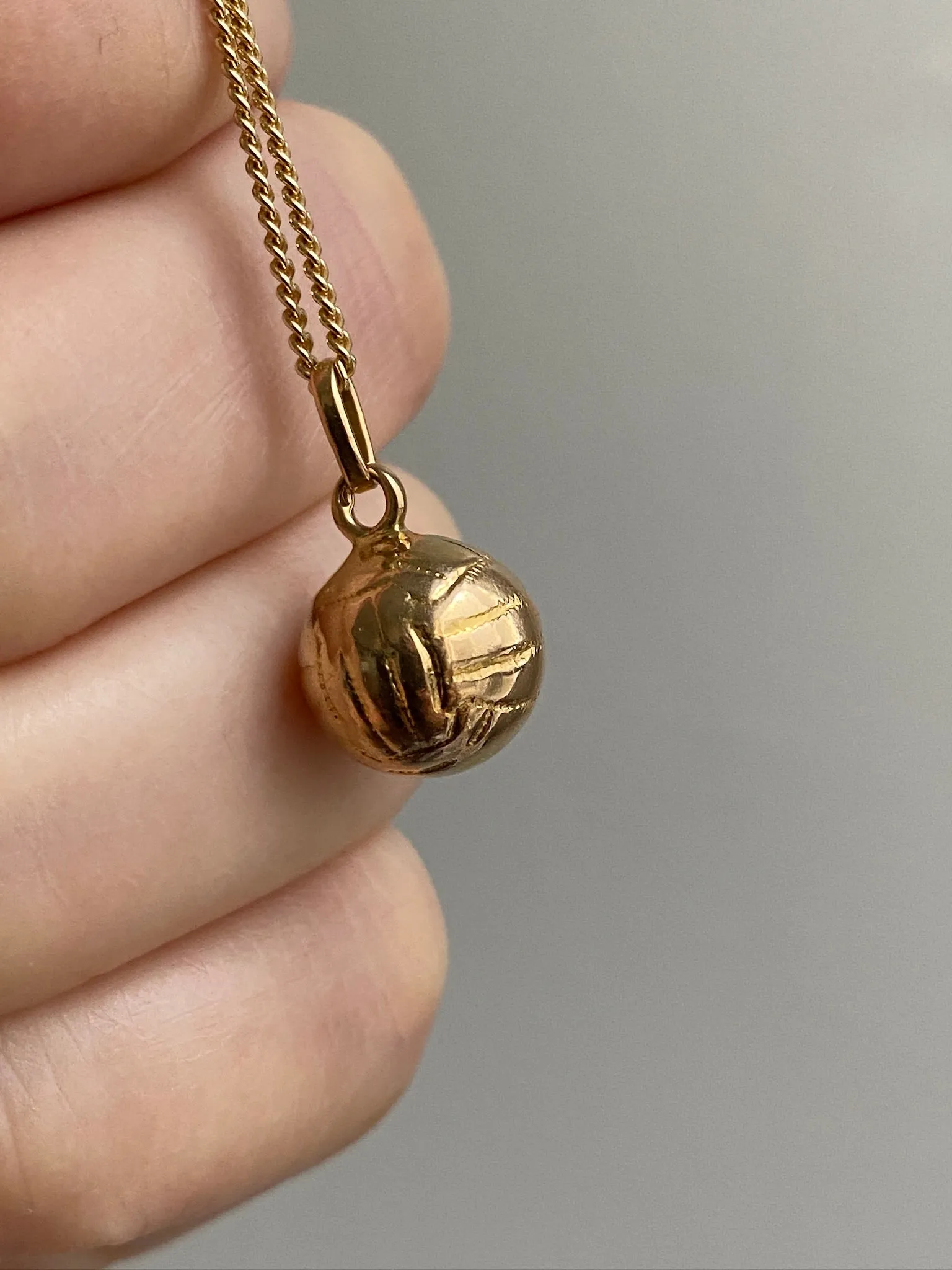 18k Gold Vintage Charm or Pendant - Soccer ball