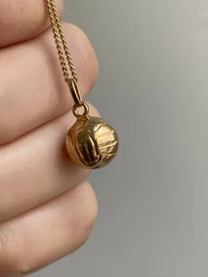 18k Gold Vintage Charm or Pendant - Soccer ball
