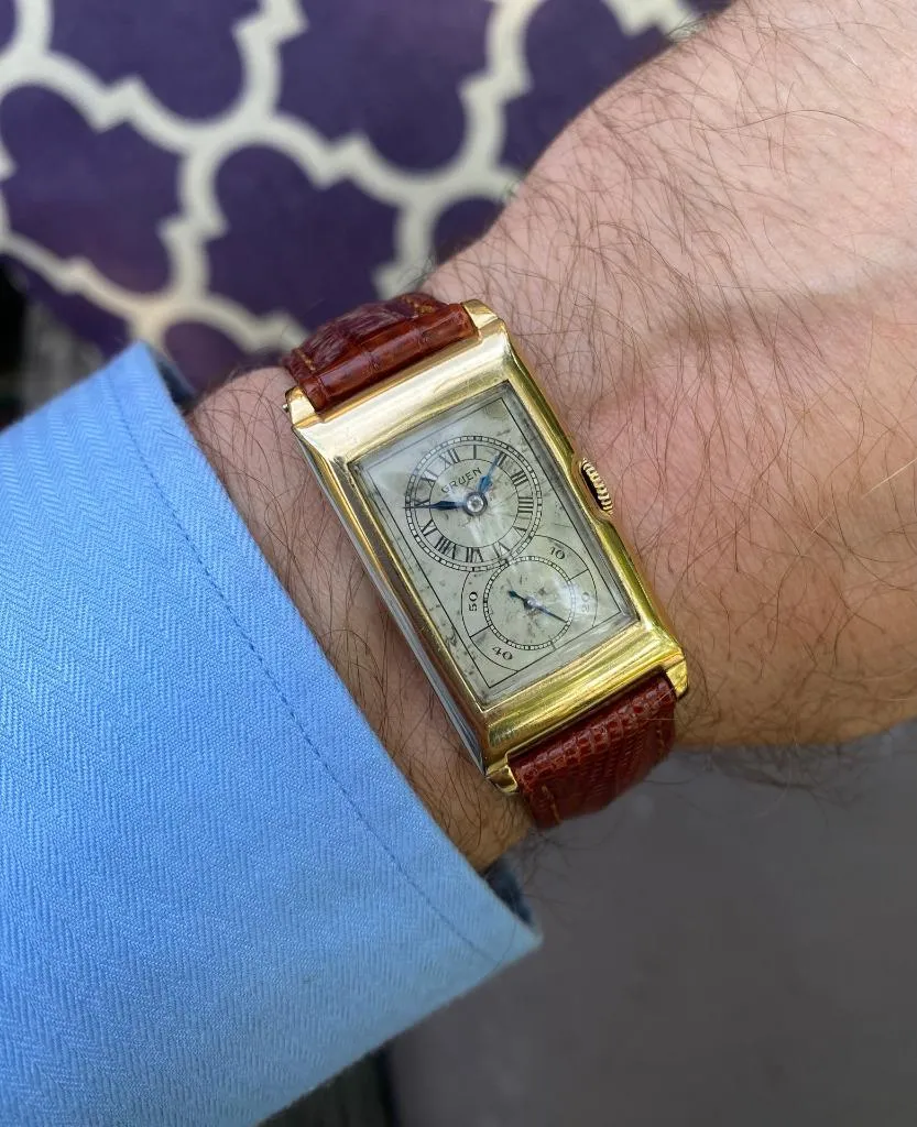 1930 Gruen Vintage Techni - Quadron / Rolex Prince Watch, 14K Gold-Filled - Doctor's Watch