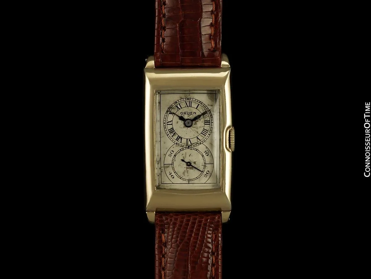 1930 Gruen Vintage Techni - Quadron / Rolex Prince Watch, 14K Gold-Filled - Doctor's Watch