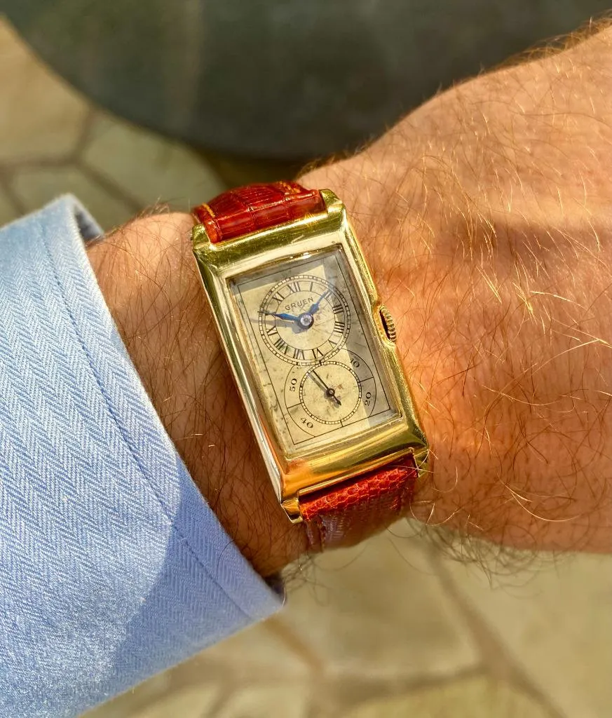 1930 Gruen Vintage Techni - Quadron / Rolex Prince Watch, 14K Gold-Filled - Doctor's Watch