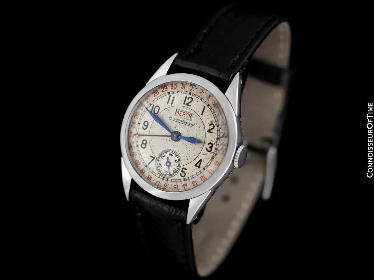 1938 Jaeger-LeCoultre Vintage Mens Double Date Calendar Watch, Ref. 2701 - Stainless Steel