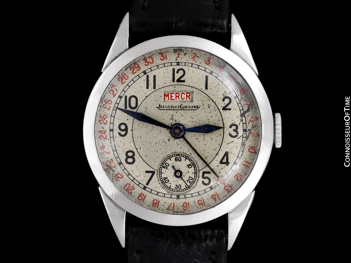 1938 Jaeger-LeCoultre Vintage Mens Double Date Calendar Watch, Ref. 2701 - Stainless Steel